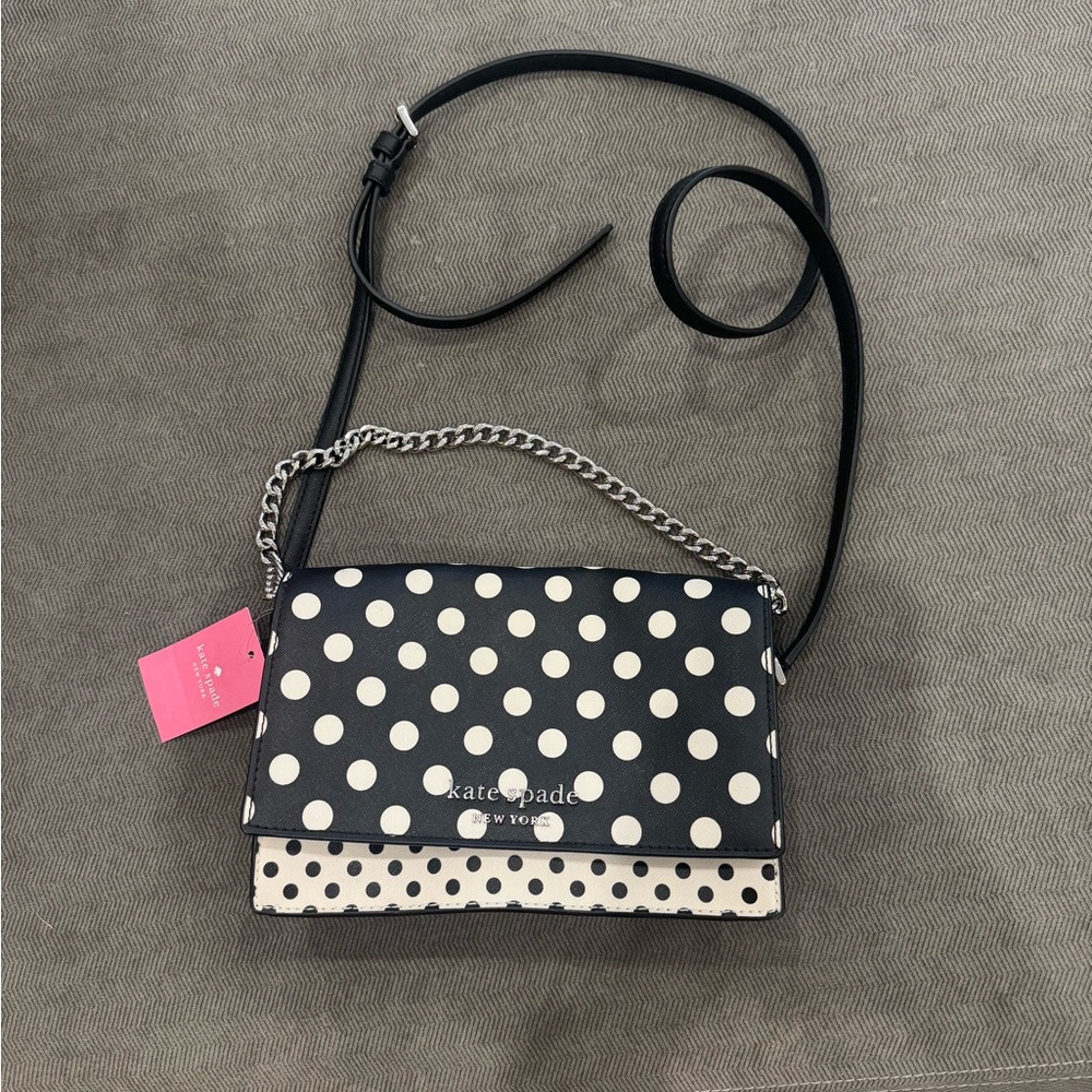Kate Spade Black and White Polka Dot Crossbody Bag